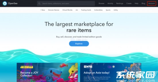 OpenSea账户登录示意图