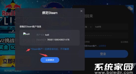 Steam账户信息确认界面
